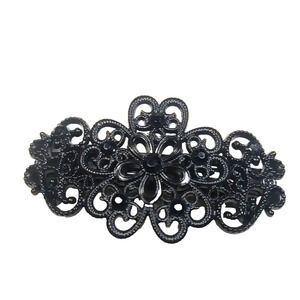 Black Lattice Work Hair Barrette Tension Clip Goth New Orleans Witch Haven